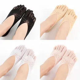 5pc 양말 Hosiery Low Cut Five Finger Socks 슬리퍼 보이지 않는 양말 발가락 양말 여자 보이지 않는 정형 외과 압축 단색 레이스 안티 스틱 Z0221