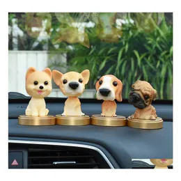 Interiördekorationer bil Dashboard Nodande hundprydnad Mini Bobblehead skakande huvudhundar söta labrador pomeranian dekoration åtkomst dhsct