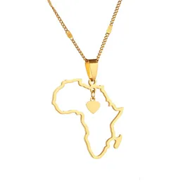 Pendant Necklaces Stainless Steel Trendy African Map Necklace Jewelry Heart Charm Of Africa Continent Women Drop Delivery Pendants Dhify