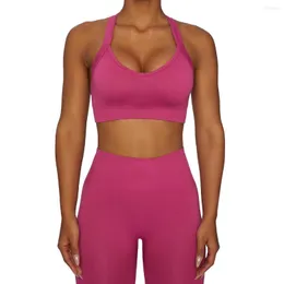 Aktywne zestawy Kobiety na zewnątrz kompresyjne Kompresja bezproblemowa trening Scrunch Legginsy Bra Zestaw stałego koloru siłowni fitness