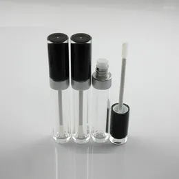 Storage Bottles Empty 8 ML Lip Gloss Tubes Round Clear Eyelash Growth Liquid Tube Cosmetic Container Makeup Lipgloss Packaging With Black