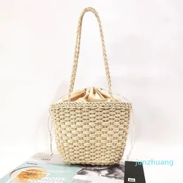 حقائب المساء البسيطة تصميم Women's Bag 2023 Straw Crossbody Woven Beach Holiday Messenger Single Lostger 661