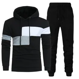 Mens Trailtsits 2 Parça Set Hoodies Pantolon Sonbahar Kış Kış Moda Sweatshirt Sportwear Homme Street Giyim Takip Büyük Boy 230223