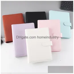 Notepads A5 Imitation Leather Notebook Belt Buckle Diary Aron Hand Account Looseleaf Notepad Shell Drop Delivery Office School Busin Dhxn5