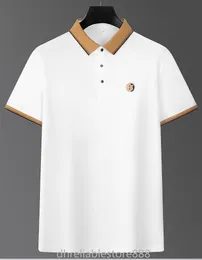 Herrpolo t-shirt broderad herr t-shirt lapel ren bomull casual mode mäns korta ärm polo skjorta