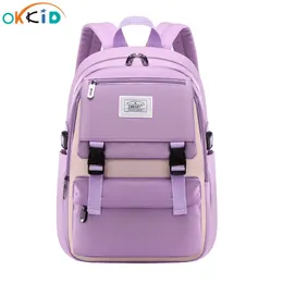 Waist Bags OKKID school bags for teenage girls purple pink light blue backpack waterproof large student book bag satchel 230223