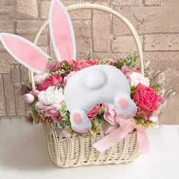 Party Decoration Easter Rabbit Garlands Front Door Oranments Wall Thief Bunny Butt Wreath Happy Dropshipping Y2302