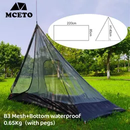 Tents and Shelters Outdoor Pyramid Teepee 1 Man Mosquito net inner Mesh Tent without rod J230223