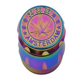 Smoking Pipes Chamfering drum type zinc alloy colorful cigarette lighter 43mm new four layer metal smoke grinder