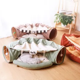 Cat Toys Pet Cats Tunnel Interactive Play Mobile Collapsible Ferrets Rabbit Bed Tunnels Tube Indoor Kitten Exercising Produc 230222