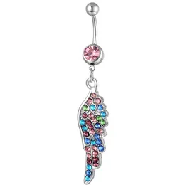 Navel Bell Button Rings D0551B Wing Mticolor Belly Ring Drop Delivery Jewelry Body Dhgarden Dhaav