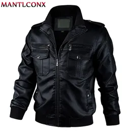 Herren Jacken MANTLCONX Herbst Frühling Motorrad Leder Jacke Windjacke Mode PU Outwear Warme Biker 5XL 6XL 230222