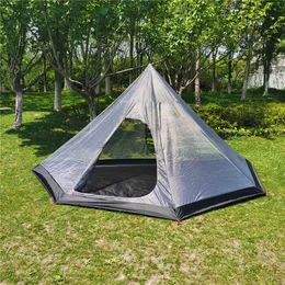 Tendas e abrigos 360180160cm Pentágono pirâmide interna Mesh de verão Rodless Summer dentro da barraca para mochila acampamento de camping tenda de sono j230223