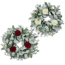 Dekorativa blommor krullade rosen Vine Wreath Spring Summer Artificial Flower Plant Garland Restaurang bröllopsdörrvägg hängande dekoration