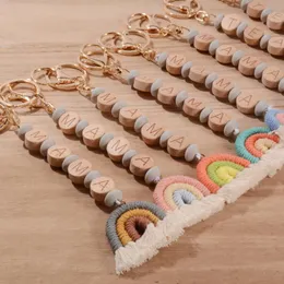 Design Design Wood Mama Key Chain Rainbow Napbow Insegnante Silicon Fashion Borse a Cionperia per la mamma GiftKeyChains