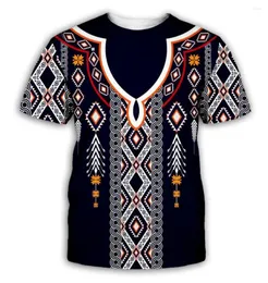 Herr t-skjortor män kvinnor skjorta bohemia stil 3d över hela tryckt nationell konst för menkvinnor streetwear casual t-shirt