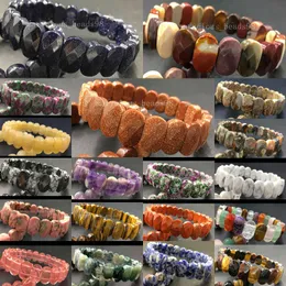 Цепочка связи Mookaite Goldstone Blue Sand Crystal Hywlite Cherry Quartz Jaspe Tiger's Eye Rhodorite Beads Bears растягивает браслет 7 1/2 "Pwb615b G230222