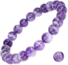 Strand Natural Gemstone Dog Dentes de Amethyst Bracelet Gems Stones 8mm Miã de 8mm CHAKRA DE CRISTAL DE CRISTRO PARA MULHERES UNISSISEX