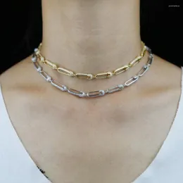 CHOKER прибыл модная цепь 35 10 см. Чистый CZ Paved Pint Pint уникальный дизайн модный модный европейский женский ожерелье