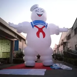 10m33ft gigantyczny nadmuchiwany pobyt Puft Marshmallow Man (Ghostbusters) z banerem haseł reklamowych na 2 ręce do dekoracji na Halloween