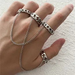 반지 Modyle Gold Silver Color Chain Shape Rings for Women 남녀 빈티지 고딕 양식 힙합 링 골동품 보석 액세서리 Z0223