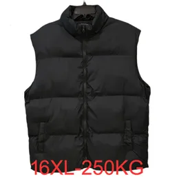 Mäns västar Autumn Winter Vest Men's Large 15xl 16xl Waistcoat Löstagbart CAP Håll varma män Kläder streetwear 250 kg 230223