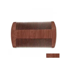 Hair Brushes 100Pcs/Lot Fast Custom Logo Blank Amoora Wood Comb Beard Doubleedged Finetoothed Comb10Cm Length Drop Delivery Products Dhptp