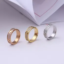 Pierścień mody Pierścień Para Diamentowa śruba pierścionka panie ze stali nierdzewnej cyrkon biżuteria Prezenty Panie Akcesoria Hurtowe