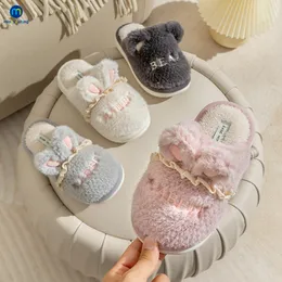 Slipper Children Cotton Slippers Girls Boys Warm Winter Indoor Household Mum Dad Shoes Furry For Kids AntiSlip Soft Sole Miaoyoutong 230223
