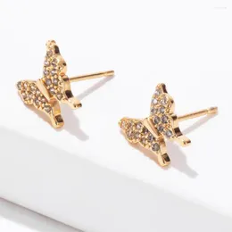 Orecchini a bottone ESSFF Cute Butterfly Animal Girls Jewelry Crystal Piercing per i regali di moda delle donne all'ingrosso