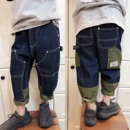 Jeans chłopcy dżinsy obce zagraniczne duże spodnie dla dzieci przystojne spodnie dla dzieci wiosna i jesień 230223