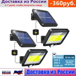 COB LED Solar Floodlights Powered Light Outdoors PIR Motion Sensor Sunlight Waterproof Wall Emergency Street Security Lamp For Garden