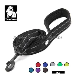 Hundhalsar Leases Truelove mjukt vadderat nät Leash Reflective Nylon Walking Training Leads Stock Running Pet 5 Color 110cm 1020 D Otanm