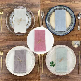 Table Napkin Plain Narrow Striped Cloth Napkins Set Of 12 Pcs 40x40cm Cotton Dinner For Events & Home Use