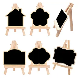 Dekoracja imprezy Małe drewniane tablice z stojakiem sztalugi mini tablica na karty żywności Numery stołowe Brunch Decor KDJK2302