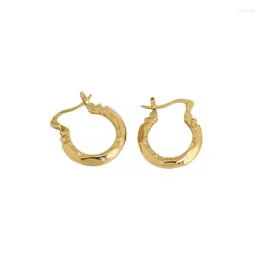 Hoop Earrings Europe 18K GOLD Authentic 925 Sterling Silver White/gold Facet ROUND Geometric Huggie FINE JEWELRY TlE2209