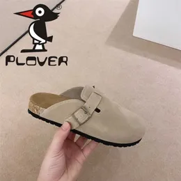 Pantofole di lusso Designer Sandali Birkinstock Pantofole Baotou in vera pelle Donna PLOVER Picchio indossa una mucca smerigliata con un piede e indossa metà della sensazione di