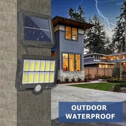 Outdoor LED Solar Wall Light Waterproof PIR Motion Sensor Garden Street Lamp COB Sunlight Emergency