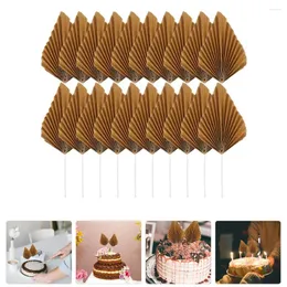 Decorative Flowers Picks Cupcake Palm Topper Birthday Leaves Cocktail Dessert Cupcakes Decor Party Stick Decoration Appetizer Toothpicks