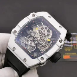 Sport Tourbillon Watch RM27-02 Full Carbon Fiber Case Sapphire Crystal Mirror Back Quick Rotating Spring case provides up to 52 hours of power storage waterproof