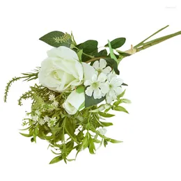 Fiori decorativi Seta Peonia Artificiale Casa Vaso fai da te Decorazione Sposa con bouquet finto Fiore bianco artigianale