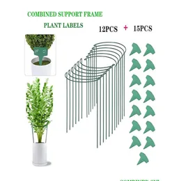 Inne zapasy ogrodowe Wsparcie roślin Wsparcie Półokrągłe stawki metalowe Wspiera winorośl zieloną klatkę pierścień ogrodniczy
