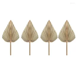 Decorative Flowers LUDA 4Pcs Dried Palm Leaves Fans Bohemian Spears Artificial Plants Tropical