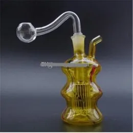 Kostenloser Versand Glasrohre Glas Bubbler Glas Glas Bohrinsel Glasbongs Goldener Kürbis J42-10mm