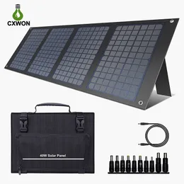 Solarbackpack 100W Foldbar solpanelladdare med 18V DC-uttag för bärbar solgenerator med USB-A USB-C QC 3.0 för utomhuscamping Van RV-resa