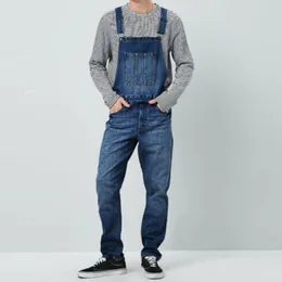 Herrenhosen Herren Jeans Wash Overall Overall Streetwear Tasche Hosenträger Distressed Slim Fit Lange Hose Combinaison Homme#30