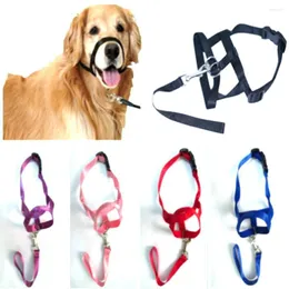 Dog Collars Alter Halter Training Head Collar Gentle Leader Harness Nylon Colorful