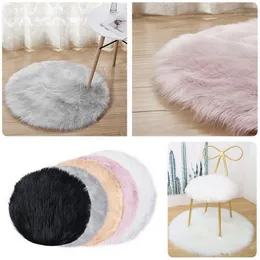 Carpets Soft Faux Fur Wool Living Room Sofa Carpet Plush Bedroom Cover Mattress Xmas Door Window Round Rugs Carpets1