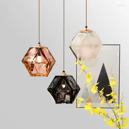 Pendant Lamps IKVVT Modern Simple Lights Glass Golden Stone Hanging Lamp For Restaurant Livingroom Bedroom Lighting Fixture Luminaire