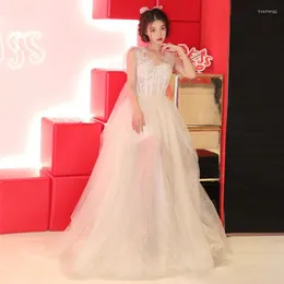 Casual Dresses Female Banket Birthday Host paljetter Lace Mesh Elegant Long Formal Dinner Gowns Party Plus Size White Women Evening Dress